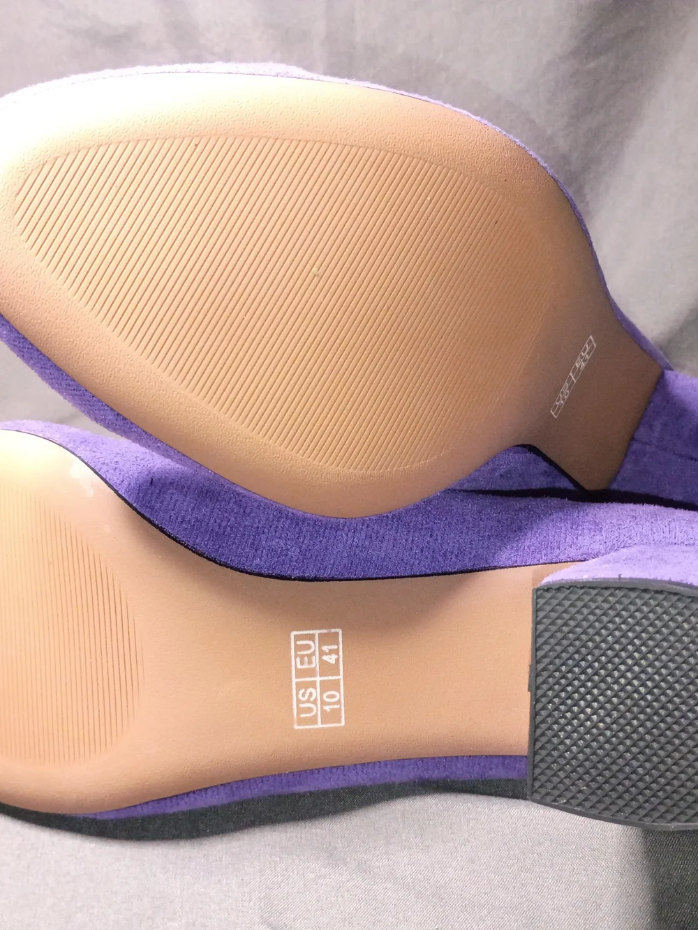 Purple Suede Block Heel Loafers - Women's Dress Pumps